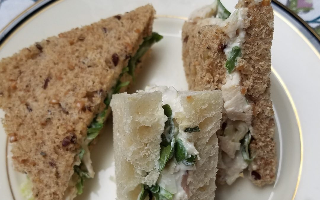 Chicken-Artichoke Salad and Watercress Tea Sandwiches