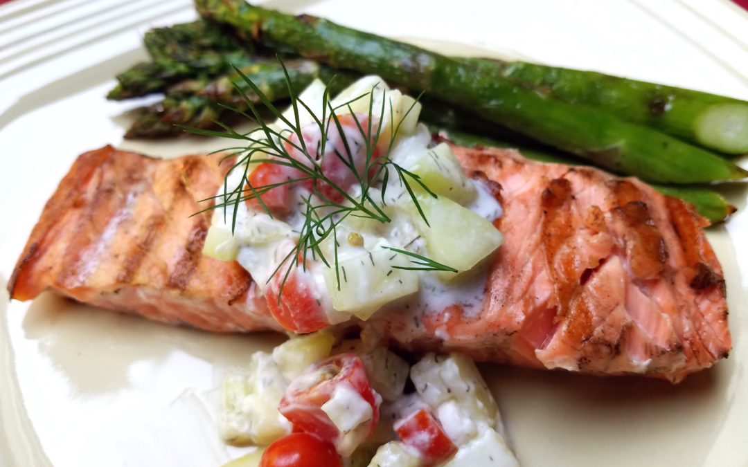 Cucumber-Tomato-Dill Sauce for Salmon