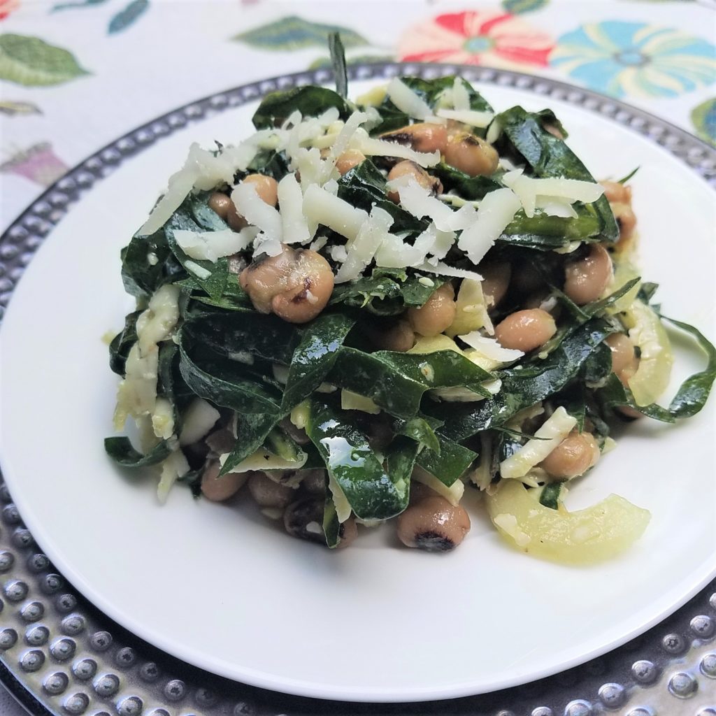 Collard Greens Salad with BlackEyed Peas Love + Craft Kitchen