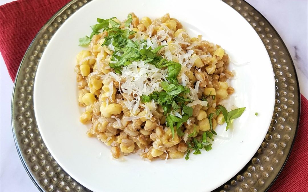 Sweet Corn Farro Risotto