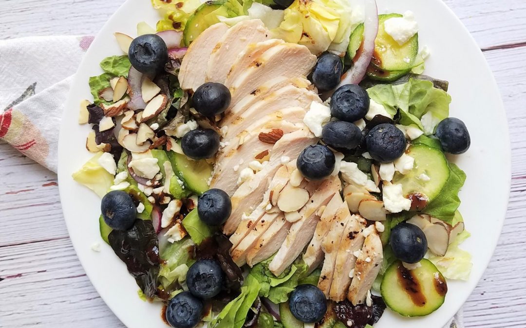 Bibb Lettuce-Blueberry Salad with Blueberry Poppy Seed Vinaigrette