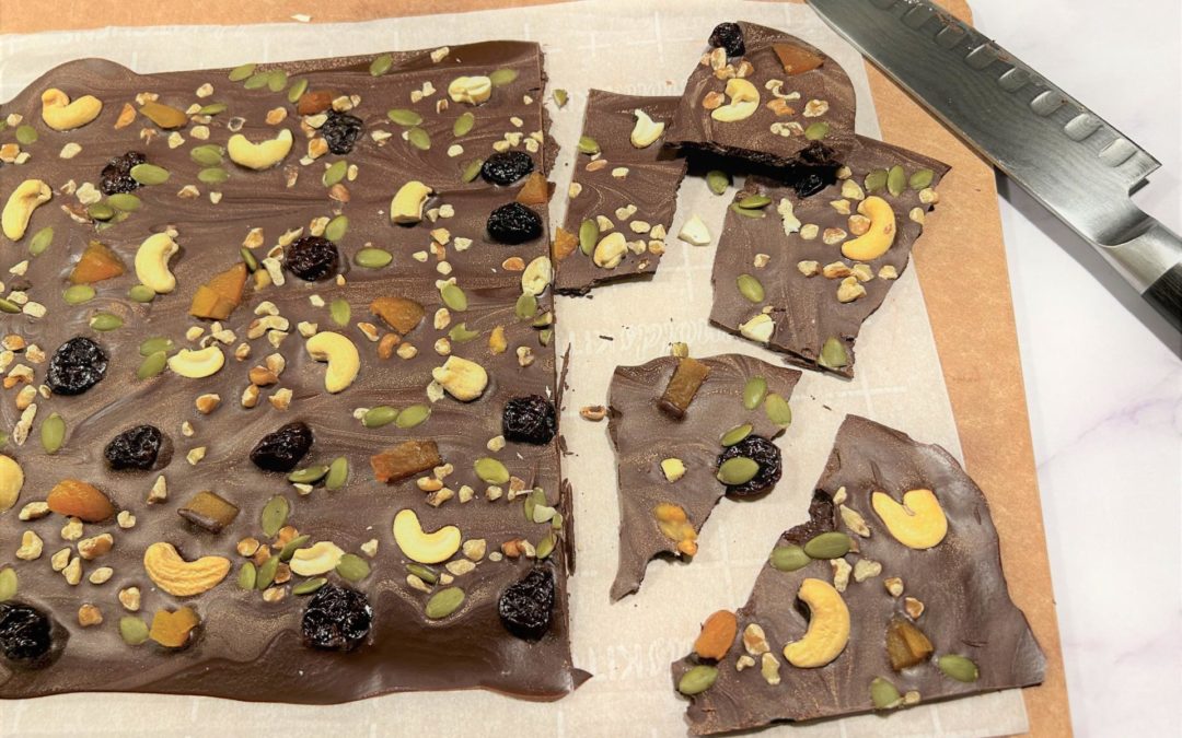 Chocolate Bark with Nuts, Seeds, and Dried Fruit